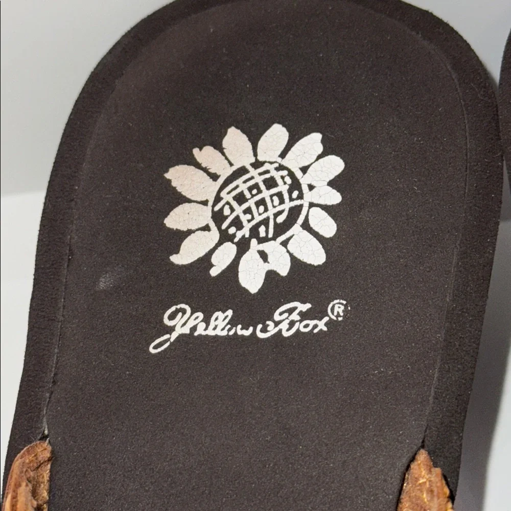 Yellow Box Platform Wedge Sandals w Boho Woven Upper Women’s 10 Tan & Brown - Picture 4 of 10